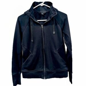 ATHLETA Hoodie‎ Black Full Zip Jacket Athletic Workout Athleisure Gym  Yoga SM